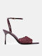 Patent Leather Mules With High Heel In Burgundy Colour