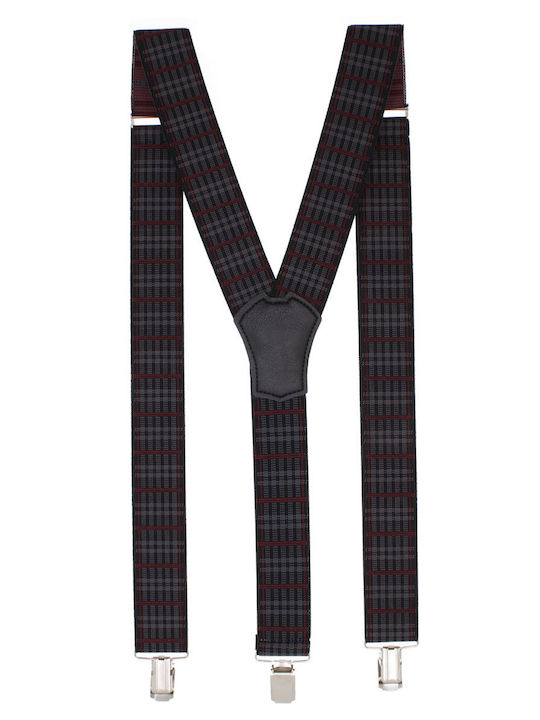 Unisex Adult Suspenders Buticcochet Made Elastic Synthetic Material 35 Mm X-type Model Gray Br524