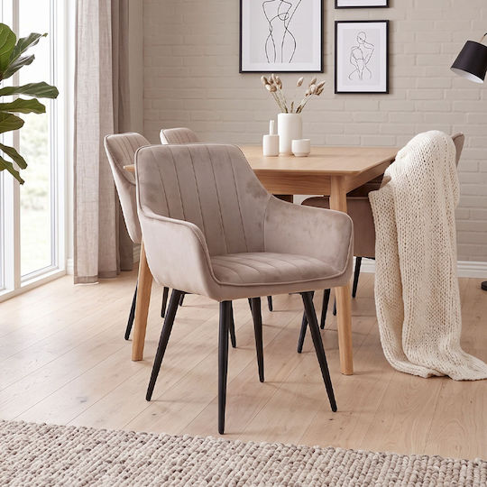 Πολυθρόνες Τραπεζαρίας Piero 57x60x85.5εκ. 2τμχ Μπεζ