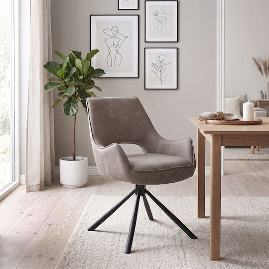 Πολυθρόνες Τραπεζαρίας Alessia 58x66x85εκ. 2τμχ Elephant Grey