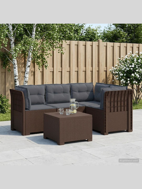 Ecksofa für den Außenbereich Rattan mit Kissen