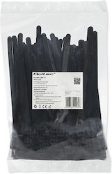 Cleme de cablu reutilizabile cu autoblocare Qoltec 7.2 × 150 mm rezistente la UV din nylon negru