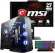 Vengeance RoadRage-V8 MSI Edition Gaming Desktop PC Ryzen 7-8700F 32GB DDR5 1TB SSD Radeon RX 9060 XT No OS and MSI PRO MP272PMG Monitor