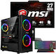 Vengeance Street Patrol-V7 Desktop PC (Ryzen 7-5700X/32GB DDR4/1TB SSD/Radeon RX 6500 XT/No OS) and MSI PRO MP272PMG Monitor