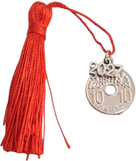Kalliopi Silver Handmade Hanging New Year's Lucky Charm Constantinato Silver 2027 2x2cm