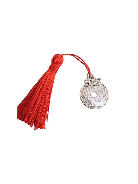 Kalliopi Silver Handmade Hanging Constantinato Silver New Year's Lucky Charm 2027 2.5x2.5cm