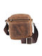 Geantă bărbătească din piele de umăr / tip crossbody maro