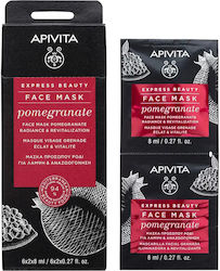 Apivita Express Pomegranate Mască pentru față 2 buc x 8 ml