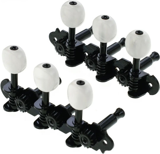 Grover Gb120-ss 3+3 Schwarze Weiße Perlmuttknöpfe