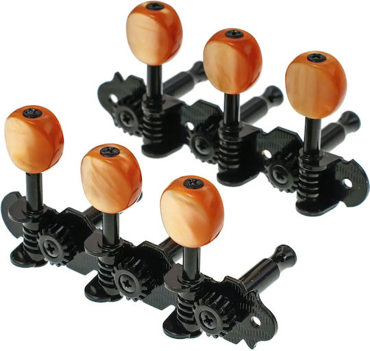 Grover Gb120-ss 3+3 Schwarz Amber Tasten