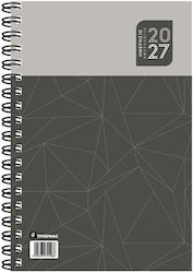 Innostat Дневен Дневник B6 2027 Сив Спирала 12x...