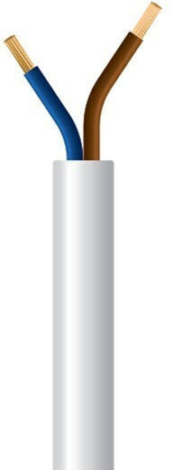 Гъвкав Кабел H05vv-f 2x0 75mm² Бял 100m/roll