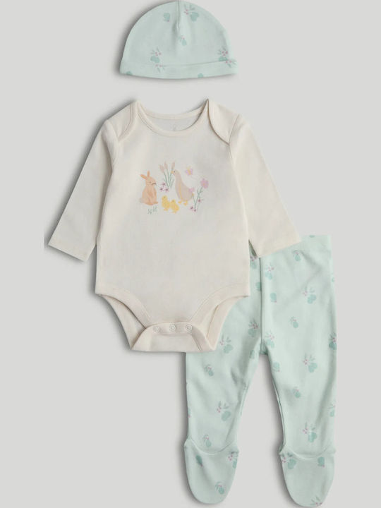 Mothercare Set Bodysuit with Pants Green 3 Pieces