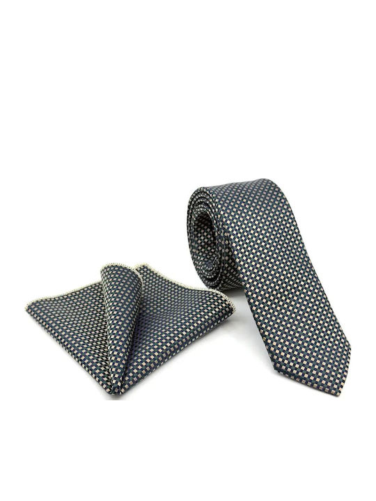 Legend Accessories Σετ Ανδρικής Γραβάτας με Σχέδια σε Γκρι Χρώμα