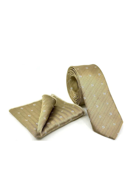 Legend Accessories Σετ Ανδρικής Γραβάτας σε Χρυ...