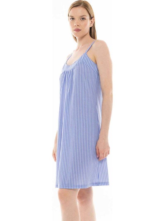 Pink Label Pink Label Sommer Damen Nachthemd Blau