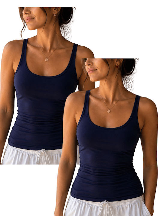 Women's Tank Tops Dark Blue with Spaghetti Strap 2Pack