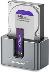 Qoltec 2-in-1 Docking Station Hdd Ssd Sata M.2 Nvme Cloning Usb-c 3.2 Gen 2 10 Gb S 28 Tb Aluminum Qoltec 2-in-1 Docking Station Hdd Ssd Sata M.2 Nvme Cloning Usb-c 3.2 Gen 2 10 Gb S 28 Tb Aluminum