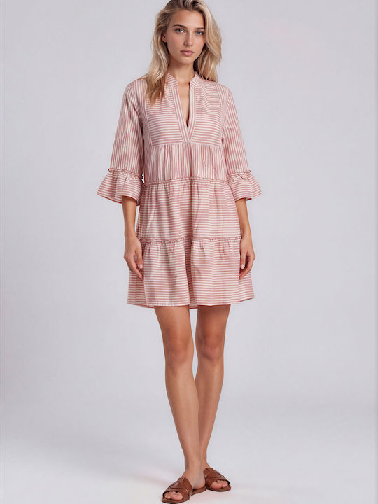 Pink Label Γυναικείο Φόρεμα Παραλίας Apricot