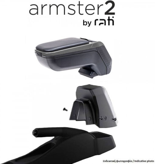 Rati Complete Armrest Armster 2 Fiat 600 2024 Removable Pocket Plastic Leatherette Grey Frame Black Mounting Adapter 1 Set V01894+v01565 Rati C18941565/rt
