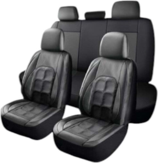 Rchang Car Seat Covers Set Pvc 9 Pieces 5101-50 Black