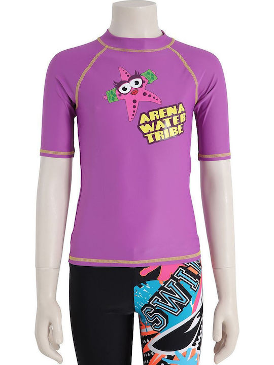 Arena Water Tribe Kids Swimwear Rashguard Purple