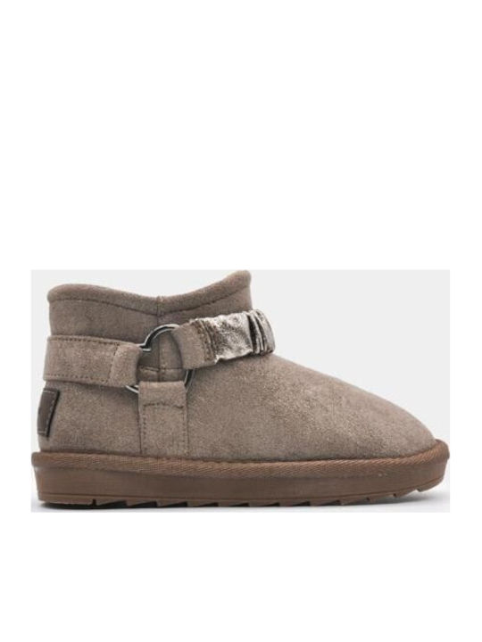 Leather Kids Brown Ankle Boots