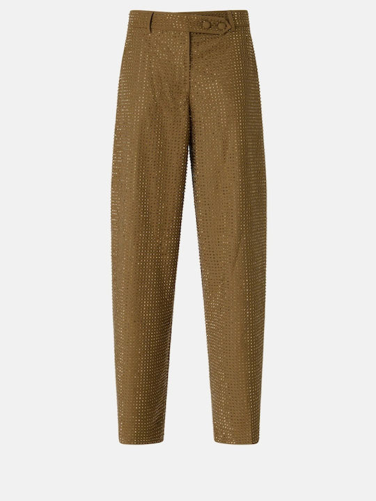 Pinko Pantaloni Dama Din Țesătură Olive