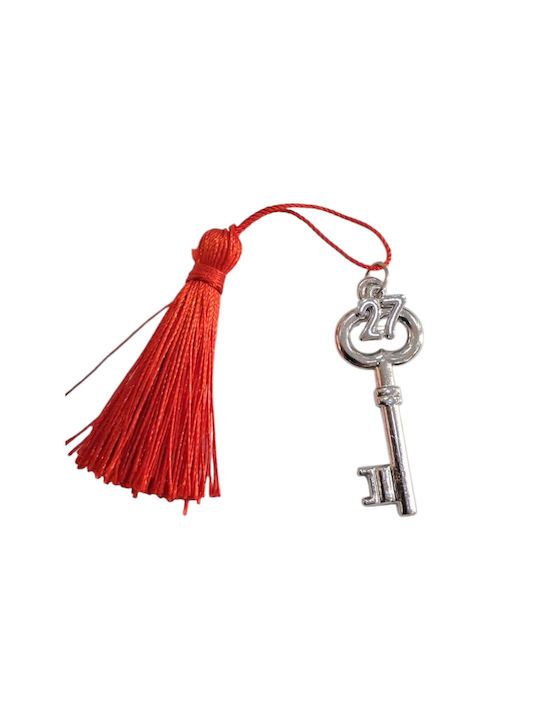 Kalliopi Silver Lucrat Manual Talisman Norocos Cheie Argintiu 2027 2x5cm
