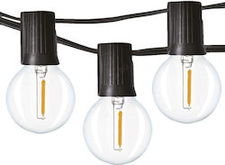 Външни LED Гирлянди За Осветление Сменяеми E12 Крушки Топло Бяло IP44 Свързваеми 10 Крушки 5m Външни LED Гирлянди За Осветление Сменяеми E12 Крушки Топло Бяло IP44 Свързваеми 10 Крушки 5m