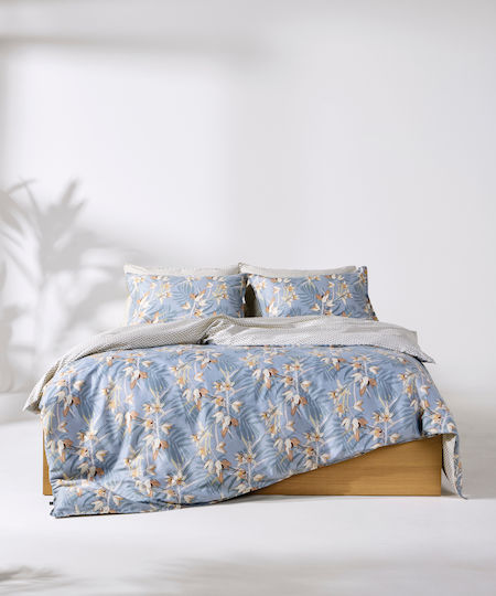 Kentia Σετ Παπλωματοθήκη Sumela Βαμβακοσατέν 220x240cm Υπέρδιπλη με 2 Μαξιλαροθήκες 32