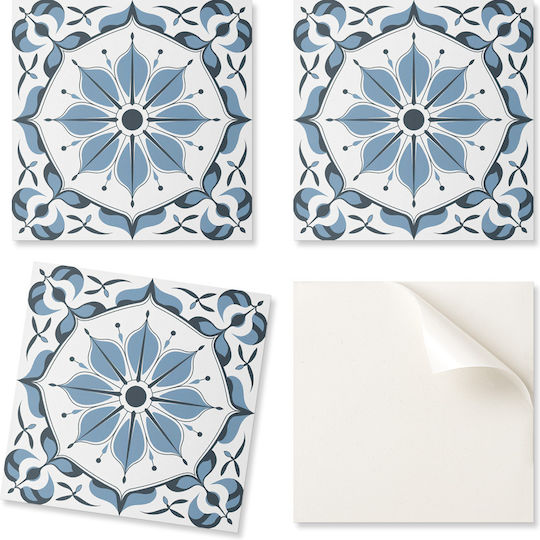 Set Pvc Wandsticker & Wandgemälde für Küche Oder Bad Mit Blumenmuster Details 4x50x50 cm