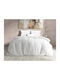 Dream House Set Husă pentru pilotă din flanelă 200x220cm Dublă cu 2 fețe de pernă White Color