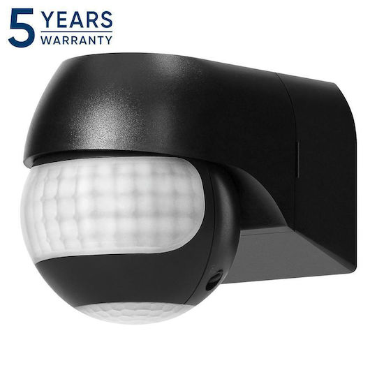 Senzor de Mișcare 180° Ip44 800 W Max 15 M Mini Negru Cr-286/b