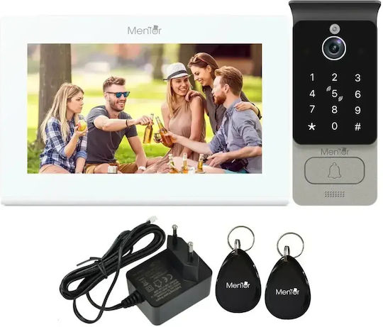 Interfon Video Smart Wi-Fi Cu 2 Fire Mentor Svk2101w 10 Inch Ips 2mp Fhd Card Pin Tuya Ip65 Alb