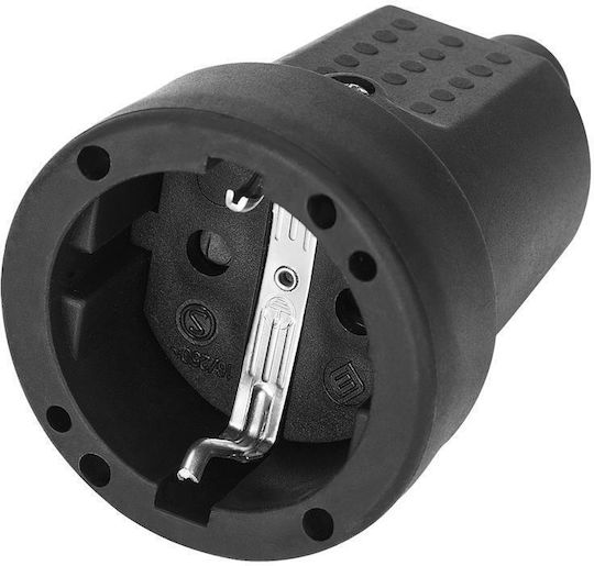 Schuko Mini Socket IP44 Grounded Black Version Schuko 16A 230V 25 Pieces