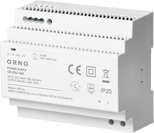 Sursă De Alimentare Din Rail 24 V Dc 6,25 A 150 W 6 Unități