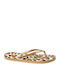 Damen-Flip-Flops - Hausschuhe in Goldfarben