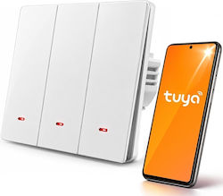 Qoltec Smart Switch 3 Channels Wi-fi Timer Tuya Smart Life White