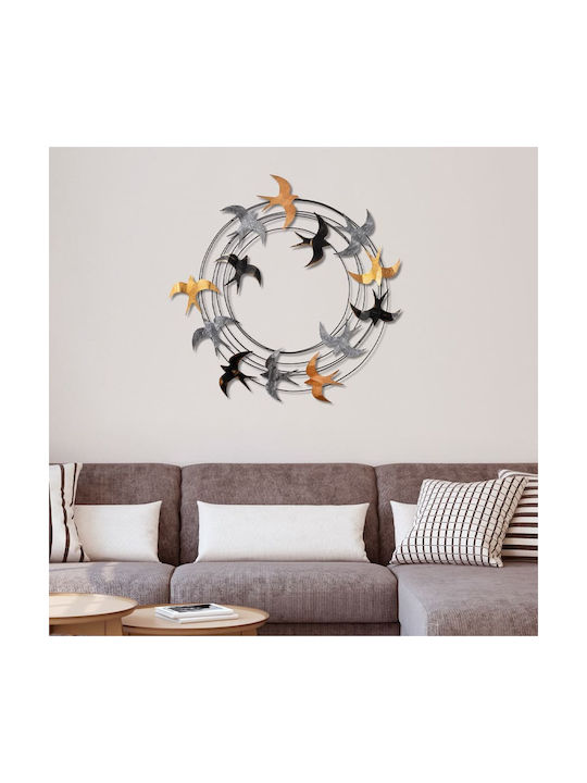 Megapap Decorative Handmade Black Fabric Tapestry 87x87cm