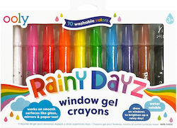 Gel Crayons Window Glass Rainy Dayz Set 10 Washable Colors