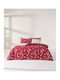 Kentia Set Bed Sheets Super-Double 240x270cm Red 4 Pieces