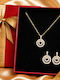 Velve Set with Earrings & Pendant in Gold with Stones