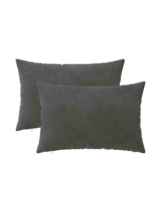 vidaXL Sofa-Kissen Heerlen aus Samt Dunkelgrau ...