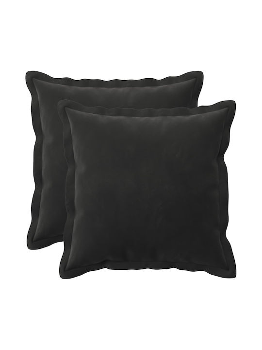 vidaXL Sofa Cushion Houten in Velvet Black 35x35cm