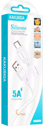 Kakusiga Кабел USB-C мъжки - USB-A Бял 1м 21002