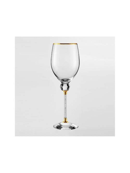 Kristall Weinglas in Goldfarbe Kelch