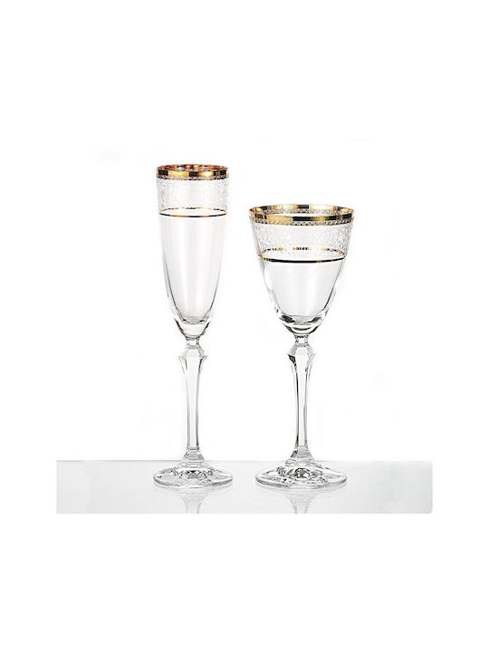 Elisabeth Brillen Champagner aus Kristall in Gold Farbe Kelch