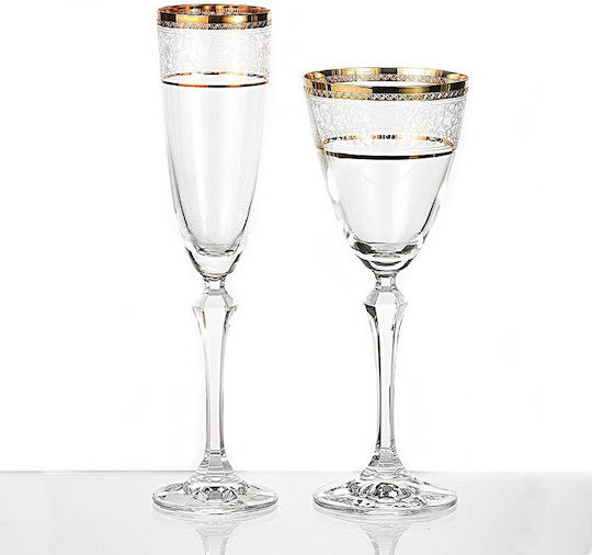 Elisabeth Glass for White Wine Made of Crystal in Gold Colour Goblet