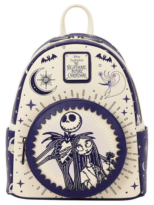 Loungefly Disney Nightmare Before Christmas Jack Skellington & Sally Night Sky School Bag Backpack Kindergarten Beige